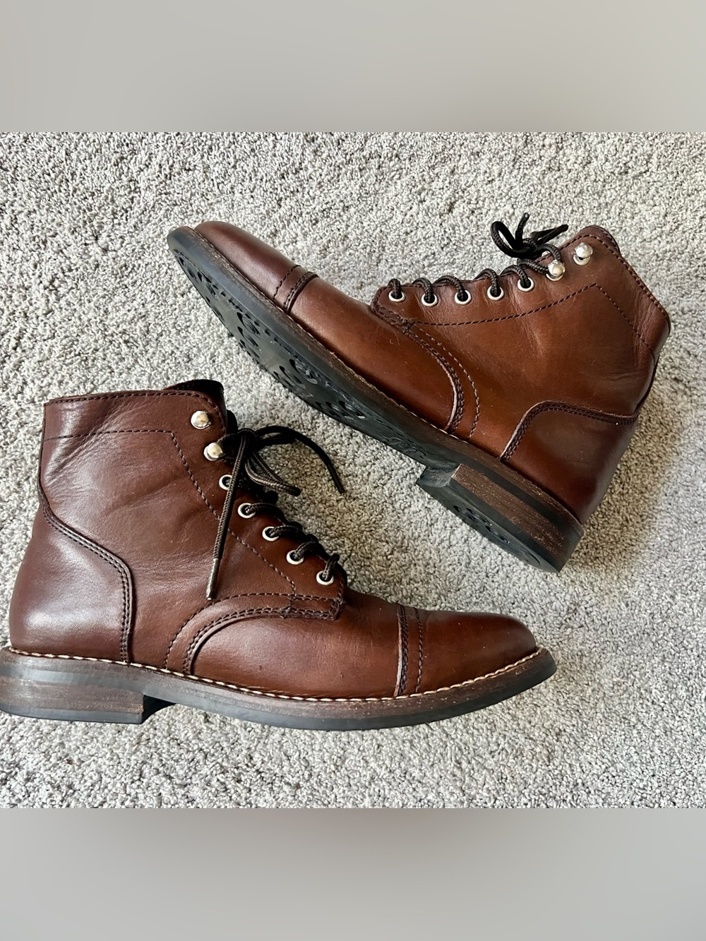 Thursday Boot Co Captain Boots Women’s Size 8 Brown Leather Lace Up Mid